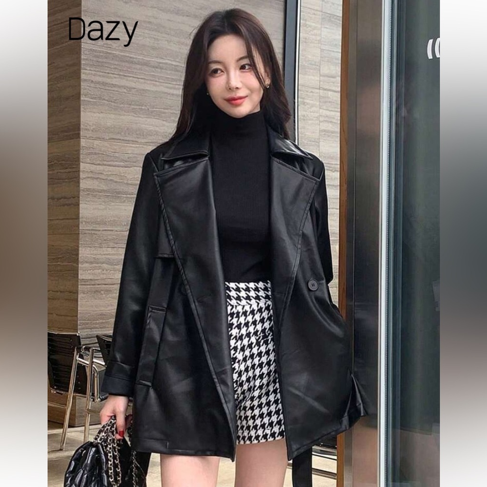 [6] DAZY Women’s Black PLeather Jacket